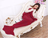 4 Sizes Yarn Knitted Mermaid Tail Blanket Soft