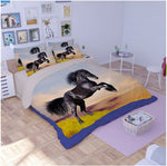LUXURY 3D Black Horse bed sheet   Bedding
