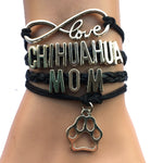 Infinity Love Black Color Chihuahua Mom Bracelet