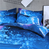 LUXURY 3D Blue Horse  bed set
