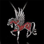 Crystal Fly Horse Pendant