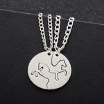 Horse Friendship Necklace CUT BY HAND IN QUARTER 2 apart