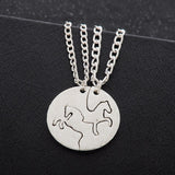 Horse Friendship Necklace CUT BY HAND IN QUARTER 2 apart