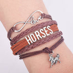Handmade Infinity  Horse Leather Bracelet
