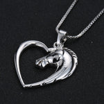 Horse in Heart Necklace Pendant Necklace