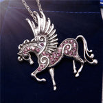 Crystal Fly Horse Pendant