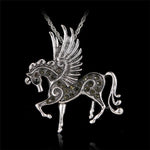 Crystal Fly Horse Pendant