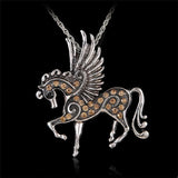 Crystal Fly Horse Pendant