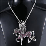 Crystal Fly Horse Pendant