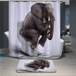 3D Waterproof Elephant Printed Shower Curtains