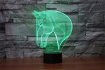 (7 Colors in one ) Horse Lamp 3D Dimmable Night Light