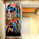 HD printed 3 pieces  American Indian canvas