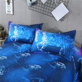 LUXURY 3D Blue Horse  bed set