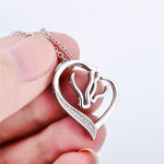 Pure 925 Sterling Silver   Mother and Child  Horse  Necklace