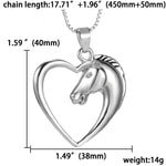Horse in Heart Necklace Pendant Necklace