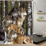 Wolf  waterproof Shower Curtain