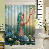 3D Mermaid Waterproof Shower Curtain