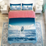 3D Pegasus/ Unicorn  Blue Sea Bluesky Bedding Sets Twin full Queen King Size Quilt Cover