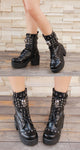 Women Skull Gothic Punk Rock Lace-up Boots