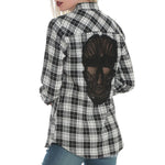 Skull Hollow Out Plaid Shirt