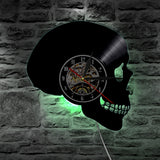 Skull LED Lighting Handcarved Wall Clock