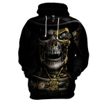 3d gothic skull men hoodie