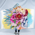 Hooded Blanket 3d skull Fleece Blanket