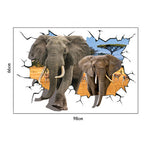 3D Elephants Wall Stickers Home Decor
