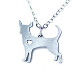 Cute Chihuahua r Necklace  18 K Gold Silver Stainless Steel