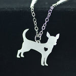 Cute Chihuahua r Necklace  18 K Gold Silver Stainless Steel