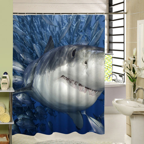 Shark waterproof Shower Curtain